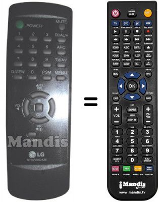 Replacement remote control LG 6710V00017E