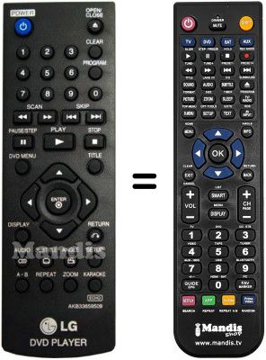 Replacement remote control LG DV647 Replacement remote control LG DV647