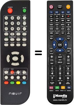 Replacement remote control Nevir NVR2590DUG HD