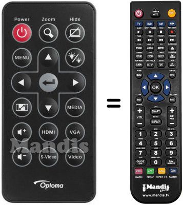Replacement remote control Optoma ML500