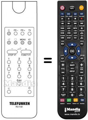 Replacement remote control Telefunken FS532M Replacement remote control Telefunken FS532M