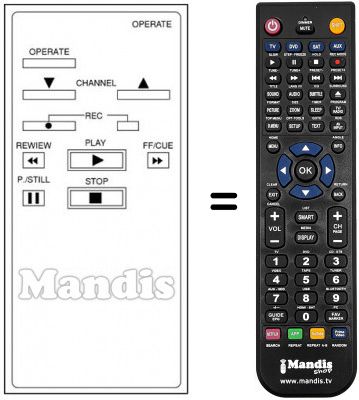 Replacement remote control Tensai TVR8000