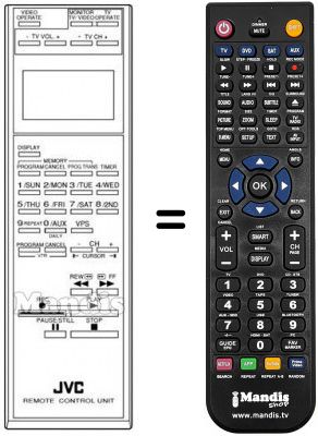 Replacement remote control JVC PQ10543AE-24