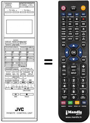 Replacement remote control JVC PQ10543BM