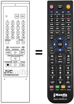 Replacement remote control JVC PU11099N