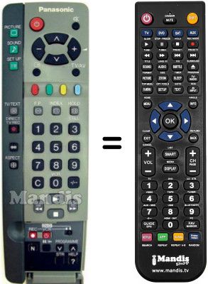 Replacement remote control Panasonic EUR511210