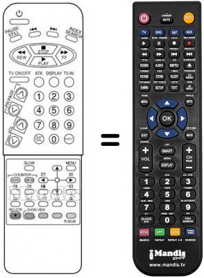 Replacement remote control Daewoo DVT5582 TXT