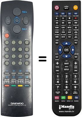 Replacement remote control Daewoo DTC29G4 Replacement remote control Daewoo DTC29G4
