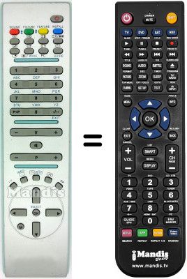Replacement remote control Hitachi 20349162