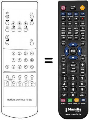 Replacement remote control RC207