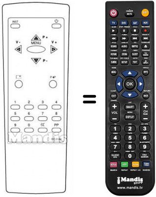 Replacement remote control Trans Continents TR3612LSI