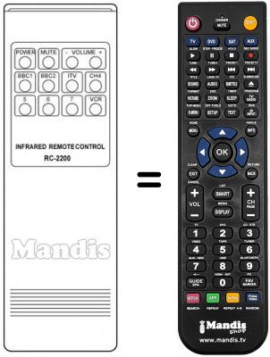 Replacement remote control RC2200