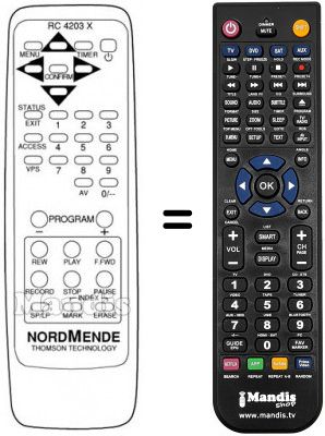 Replacement remote control RC4203X