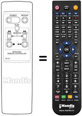 Replacement remote control RC57