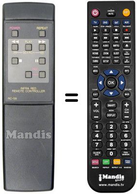 Replacement remote control RC58