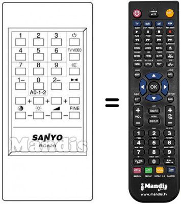 Replacement remote control RC629