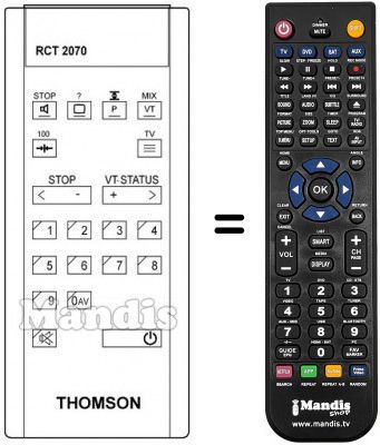 Replacement remote control Thomson 55MV51