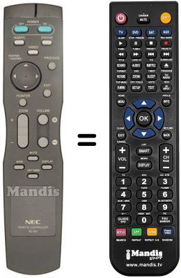 Replacement remote control Nec PDP50 MP3 Replacement remote control Nec PDP50 MP3