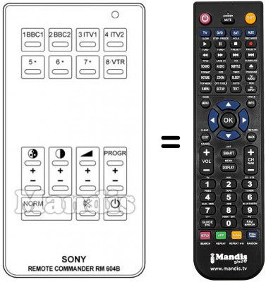 Replacement remote control RM-604B