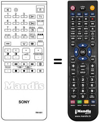 Replacement remote control Sony KV-21XRU