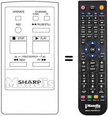 Replacement remote control Sharp RRMCG0084GESA