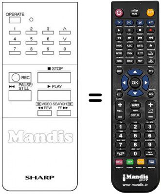 Replacement remote control Sharp RRMCG0128GESA