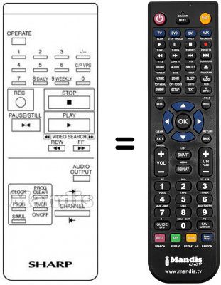 Replacement remote control Sharp RRMCG0230GESA