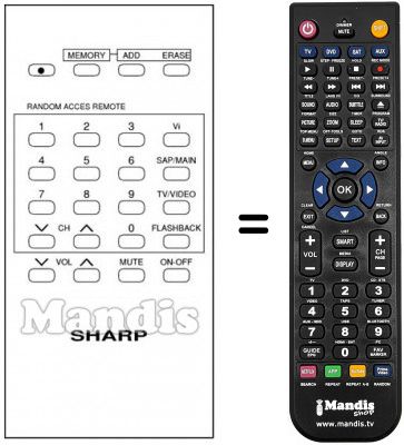Replacement remote control RRMCG0403CESA