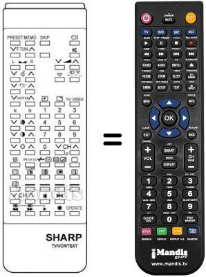 Replacement remote control Sharp RRMCG0605CESA