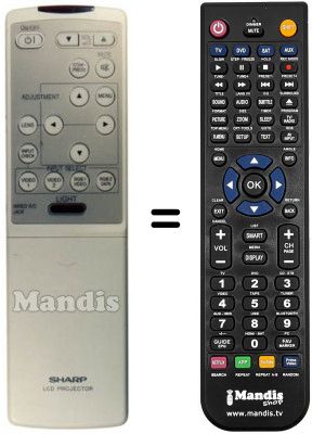 Replacement remote control Sharp RRMCG1292CESA