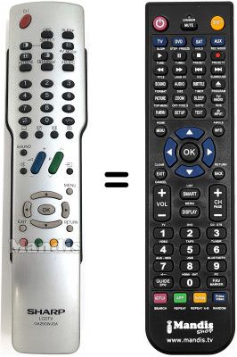 Replacement remote control Sharp LC-37GA3H