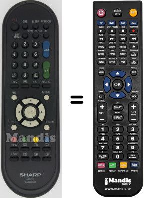 Replacement remote control Sharp LC-32FH510E