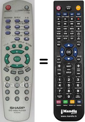 Replacement remote control Sharp DV-SV9C