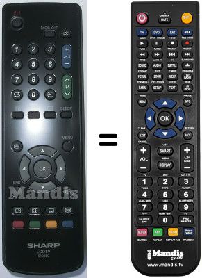 Replacement remote control Sharp LC-20S5EGY