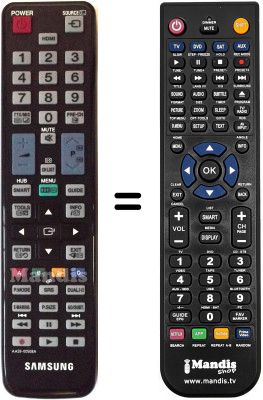 Replacement remote control Samsung UE40D5700RS/XZG