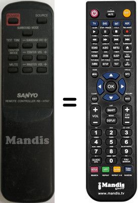 Replacement remote control RB-HT47