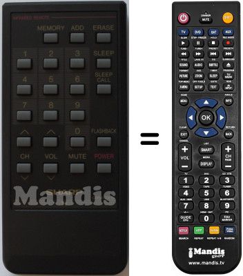 Replacement remote control Sharp RRMCG0549CESA