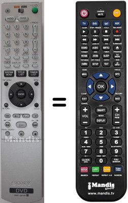 Replacement remote control Sony RDR-HX1010