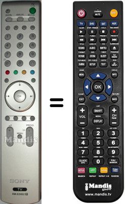 Replacement remote control Sony KDLS26A11E Replacement remote control Sony KDLS26A11E