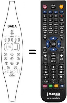 Replacement remote control Saba T7032VT