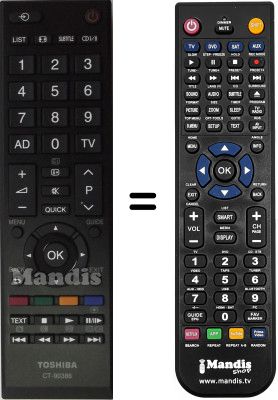 Replacement remote control Toshiba 40RL838G
