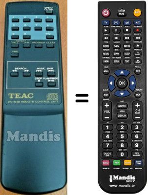 Replacement remote control Teac RC-548