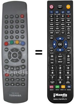Replacement remote control Toshiba 076R0EY020