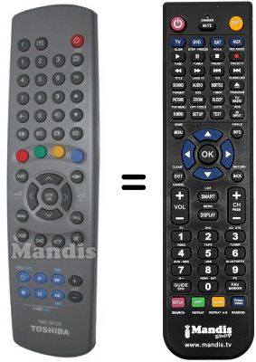 Replacement remote control Toshiba 23306175
