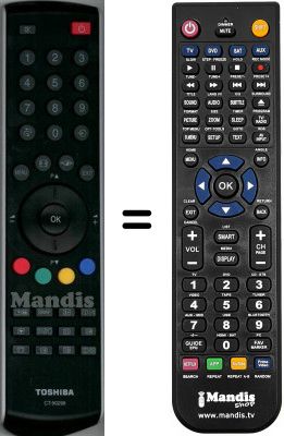 Replacement remote control Toshiba 75012374 Replacement remote control Toshiba 75012374