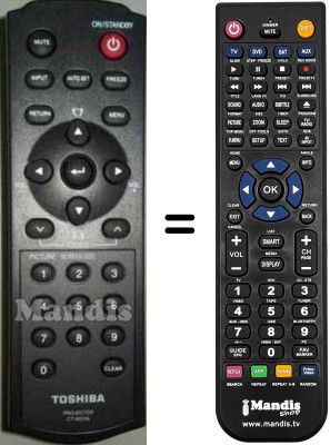Replacement remote control Toshiba CT-90316 Replacement remote control Toshiba CT-90316