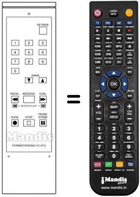 Replacement remote control NordMende V1035T Replacement remote control NordMende V1035T