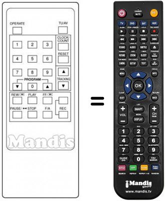 Replacement remote control REMCON1233