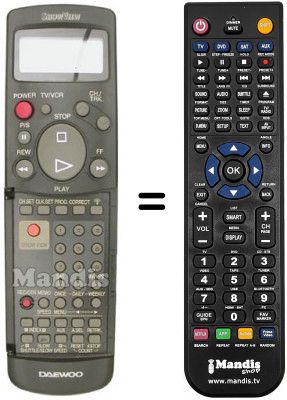 Replacement remote control Daewoo DVR-G892 HIFI