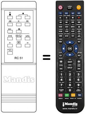 Replacement remote control Radiomarelli VTR8020